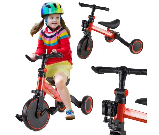 Tricicleta TRIKE FIX MINI, 3in1 adaptabila, culoare Rosie