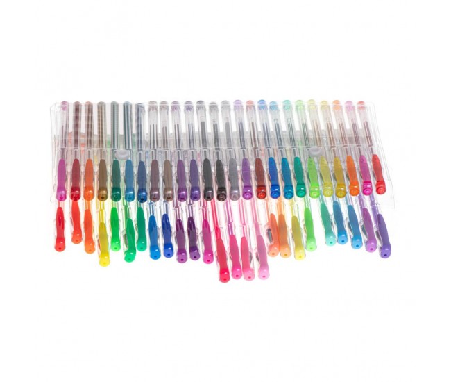 Set 50 piese, Pixuri cu gel multicolor cu sclipici (glitter)