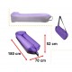 Saltea Autogonflabila Lazy Bag tip sezlong, 185 x 70cm, culoare Negru-Violet, pentru camping, plaja sau piscina