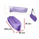 Saltea Autogonflabila Lazy Bag tip sezlong, 230 x 70cm, culoare Violet, pentru camping, plaja sau piscina