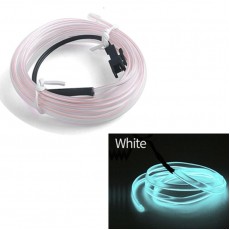 Fir Neon Auto EL Wire culoare Alba, lungime 2M, alimentare 12V, droser inclus