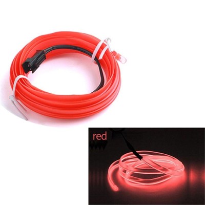 Fir Neon Auto EL Wire culoare Rosie, lungime 2M, alimentare 12V, droser inclus