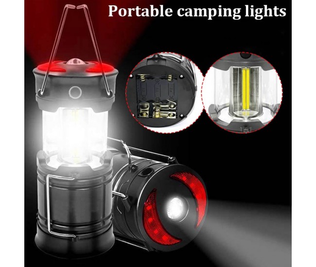 Lampa Turistica LED, 3in1, extensibila, 4 moduri de lucru (cort, tabara, camping, rulota, calatorii, expeditii)