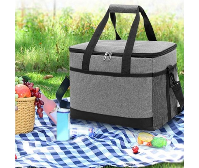 Geanta termoizolanta pentru picnic sau plaja, capacitate 16l, culoare Gri