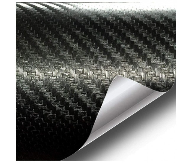 Folie colantare auto Carbon 3D Negru, 3m x 1,27m