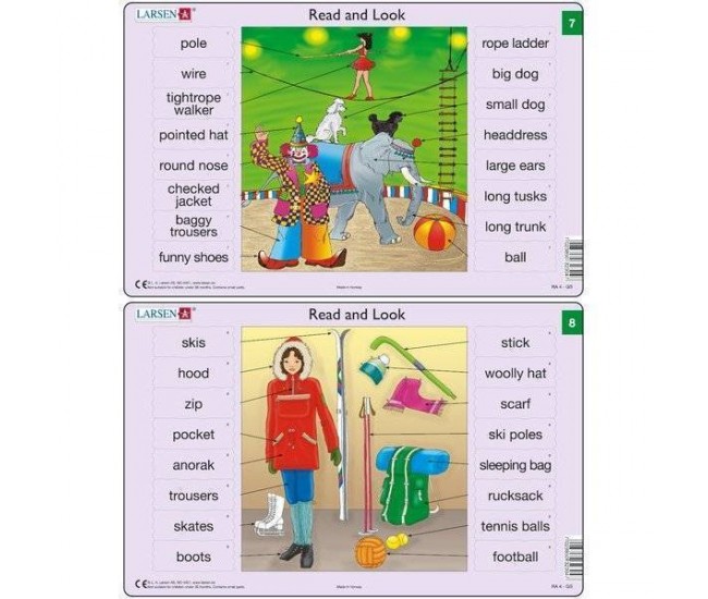 Set 10 Puzzle-uri Read and Look 1 -10 (EN), 16 piese Larsen LRRA1