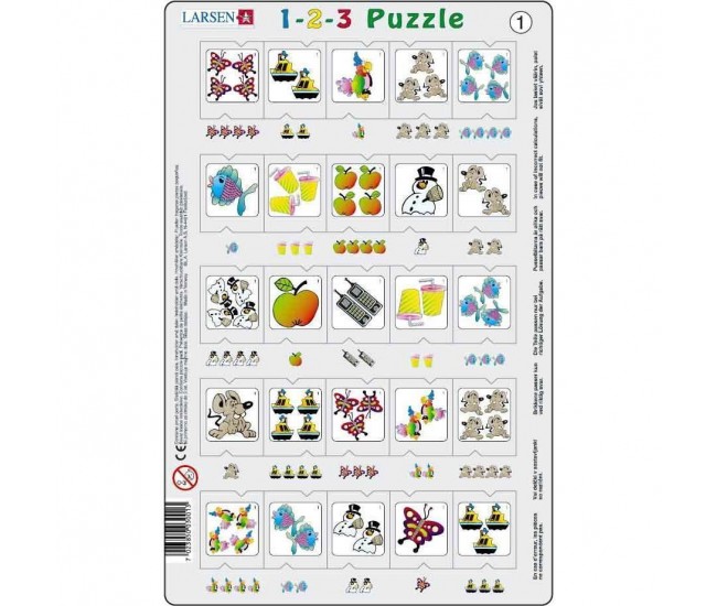 Set 12 Puzzle-uri 1-2-3, 25 Piese Larsen LRP46