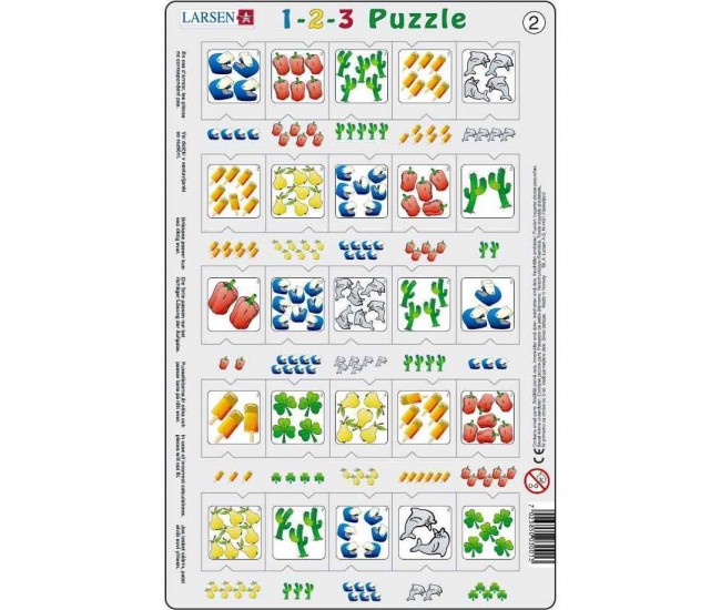 Set 12 Puzzle-uri 1-2-3, 25 Piese Larsen LRP46