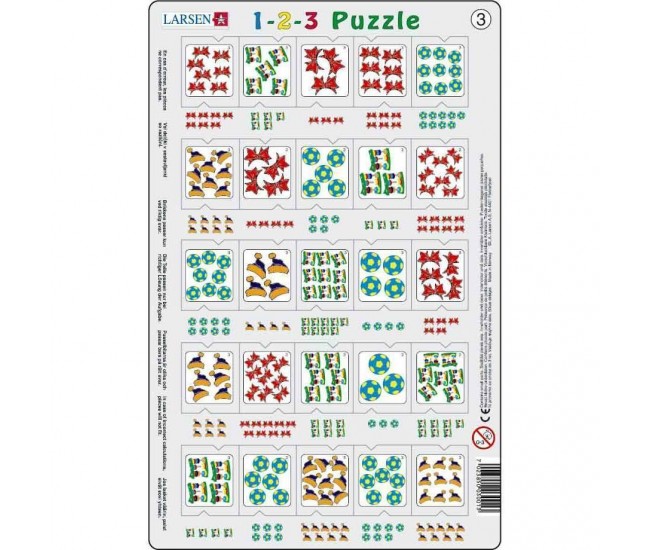 Set 12 Puzzle-uri 1-2-3, 25 Piese Larsen LRP46