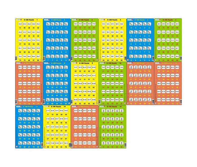 Set 16 Puzzle-uri 0 - 100, 25 Piese Larsen LRP48