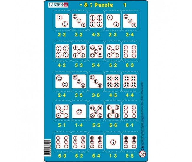 Set 16 Puzzle-uri Inmultire si Impartire, 25 Piese Larsen LRP49