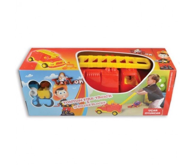 Masina pompieri 43 cm cu 38 piese constructie, in cutie Ucar Toys UC85