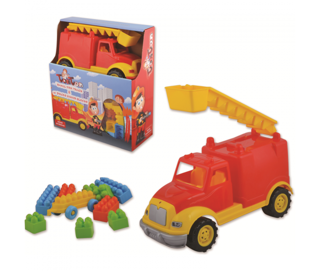 Masina pompieri 30 cm cu 36 piese constructie, in cutie Ucar Toys UC102