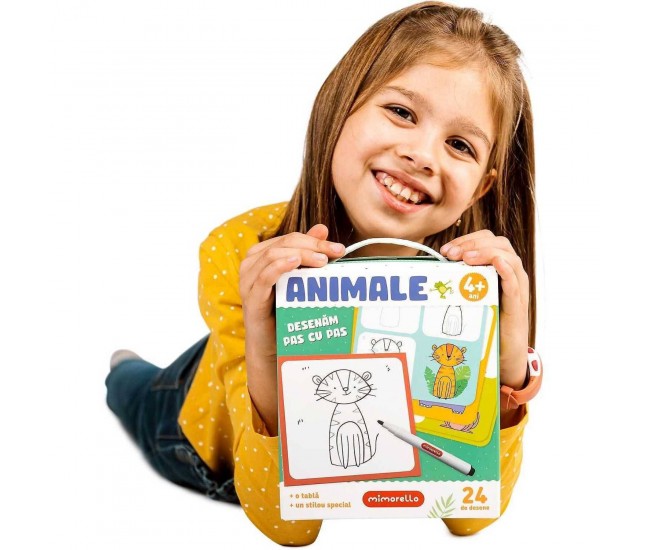 Joc educativ Animale Desenam pas cu pas, 24 piese Mimorello EK6667