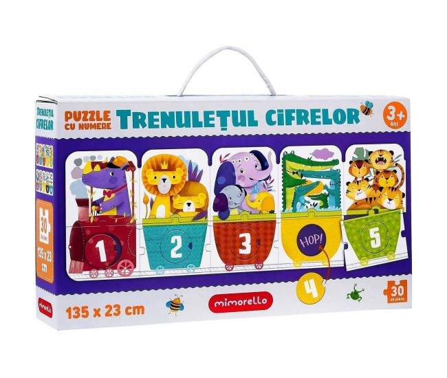 Puzzle Trenuletul cifrelor, 30 piese,  135 x 23 cm Mimorello EK6670