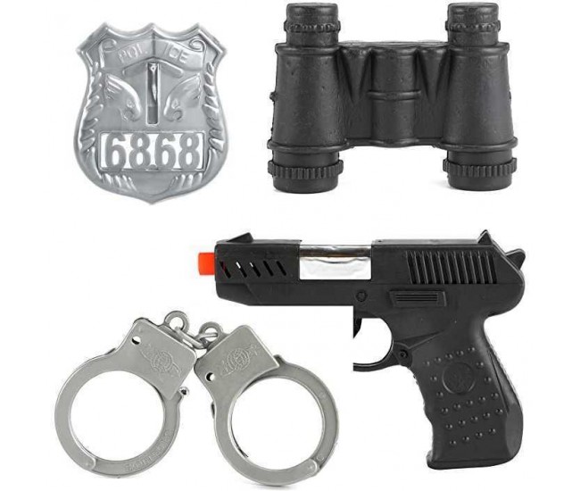 Set politie SWAT 4 piese cu pistol si catuse Toi-Toys TT14150A