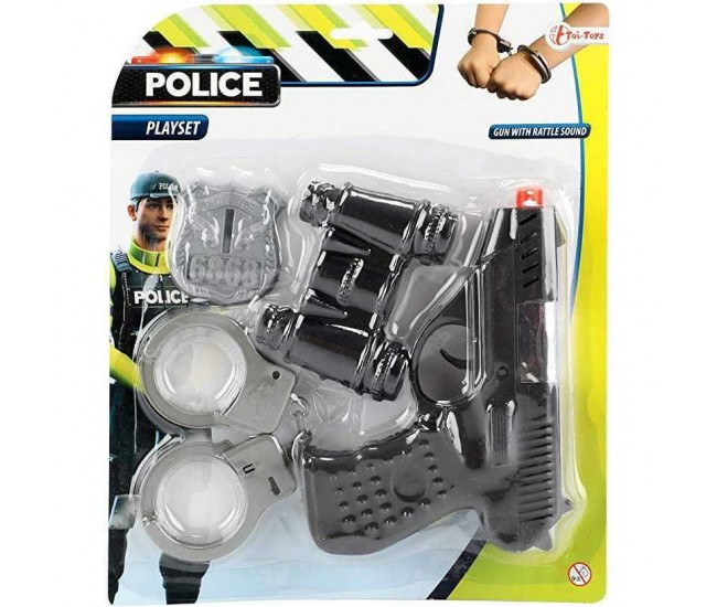 Set politie SWAT 4 piese cu pistol si catuse Toi-Toys TT14150A