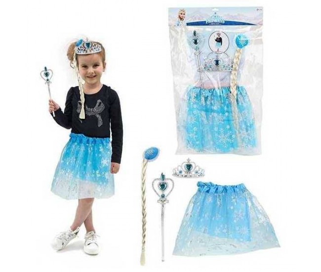 Costum Ice Princess cu Fustita, Diadema si Bagheta magica. Toi-Toys TT12456