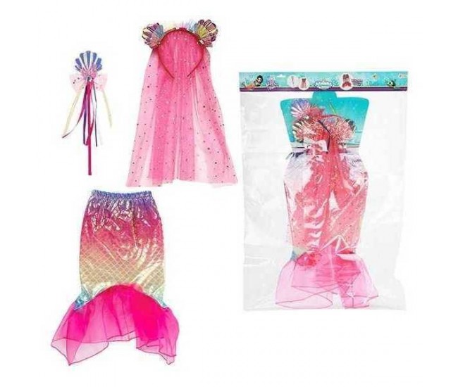 Costum Sirena cu Fustita, Diadema si Bagheta Magica Toi-Toys TT12147A