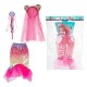 Costum Sirena cu Fustita, Diadema si Bagheta Magica Toi-Toys TT12147A