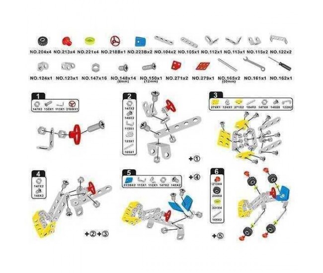 Set de Constructie Metalic Vehicule Metal 3D Toi-Toys TT43212Z