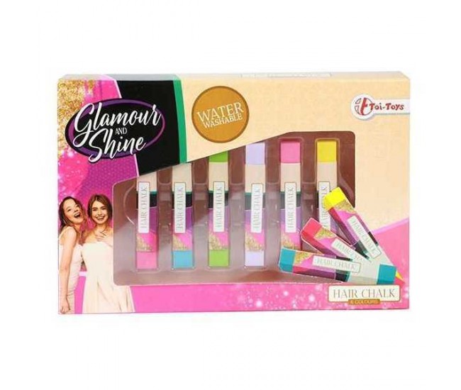 Set creta par 6 culori Glamour Shine Toi-Toys TT45783A