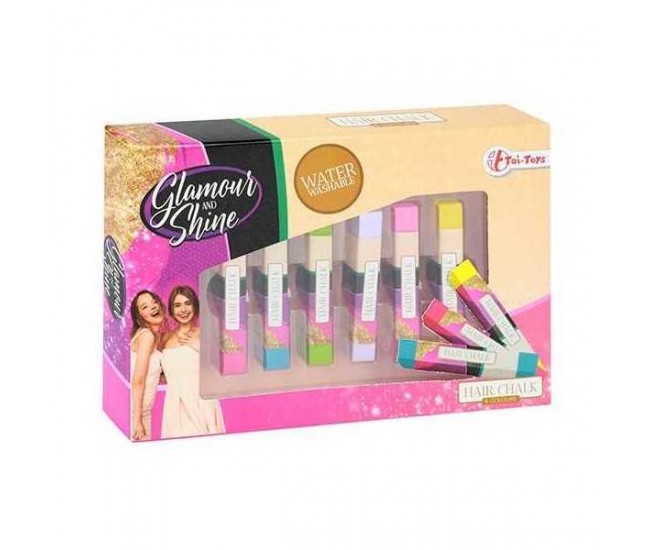 Set creta par 6 culori Glamour Shine Toi-Toys TT45783A