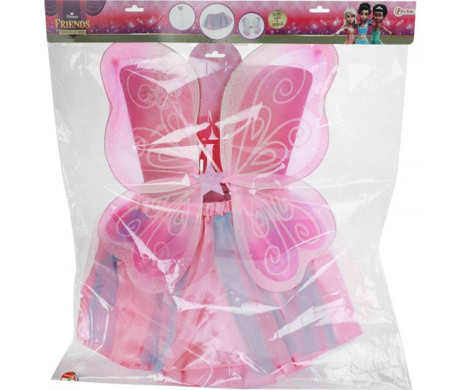 Costum Zana cu Fustita, Aripioare si Bagheta Magica Princess Friends Toi-Toys TT12146A