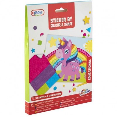 Set creativ cu stickere pe culori si forme Grafix GR100062