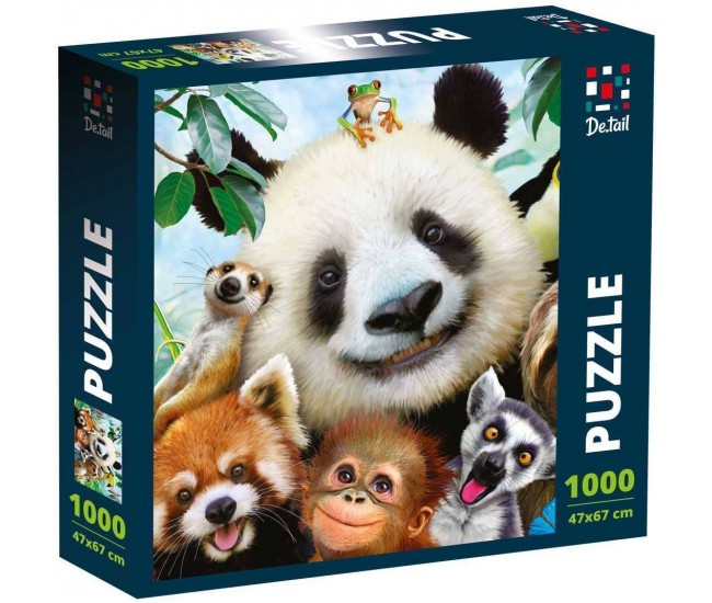 Puzzle Zoo Selfie, 47x67 cm, 1000 piese De.tail DT1000-03