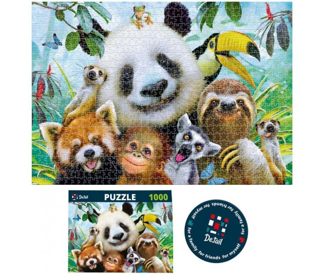 Puzzle Zoo Selfie, 47x67 cm, 1000 piese De.tail DT1000-03