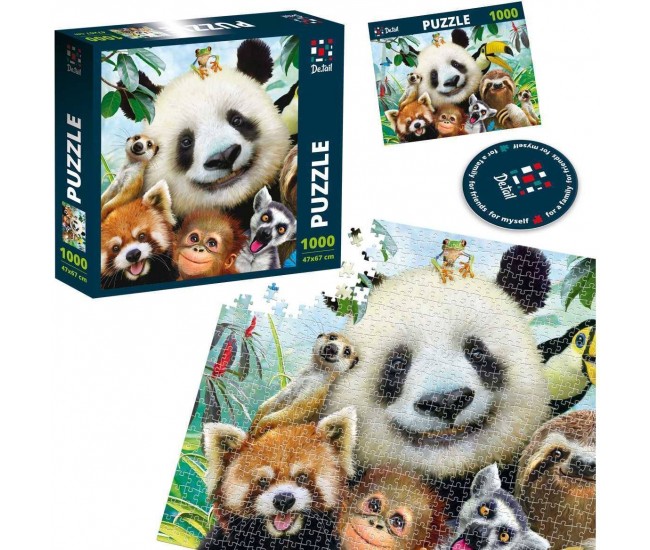 Puzzle Zoo Selfie, 47x67 cm, 1000 piese De.tail DT1000-03