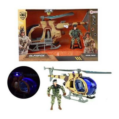 Elicopter Militar 27cm cu Sunete, Lumini si Soldat inclus Toi-Toys TT15611A