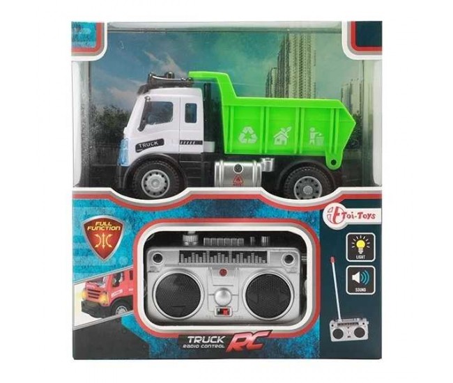 Camion gunoi cu telecomanda, lumini si sunete 13cm Toi-Toys TT25008ZG