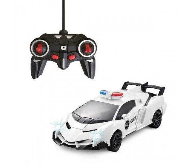 Masina de politie Transformer Roboforces, cu telecomanda si lumini Toi-Toys TT25854A