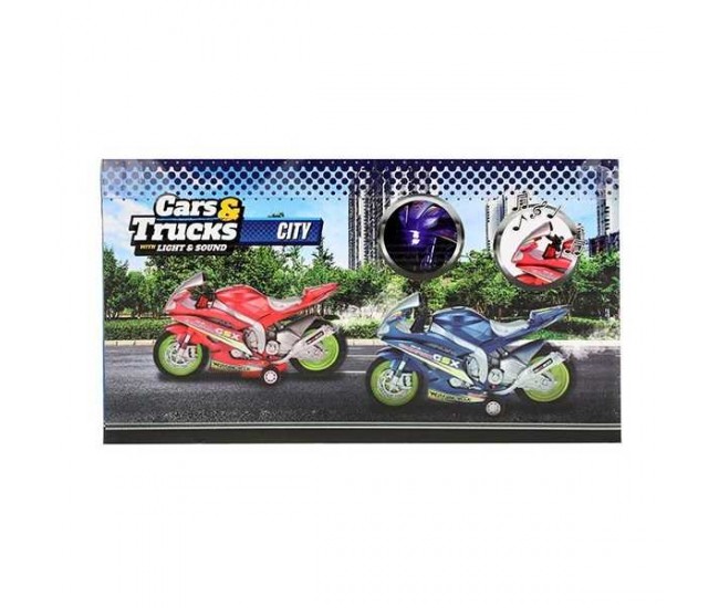 Motocicleta de Curse cu Lumini si Sunete 30 cm Toi-Toys TT29210Z