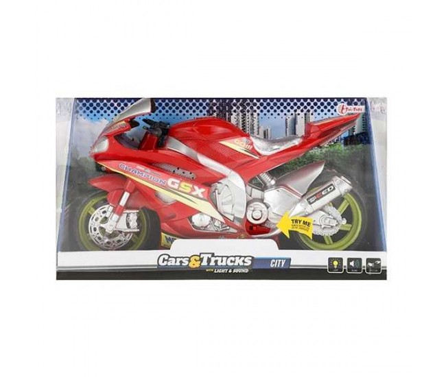 Motocicleta de Curse cu Lumini si Sunete 30 cm Toi-Toys TT29210Z