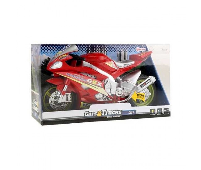 Motocicleta de Curse cu Lumini si Sunete 30 cm Toi-Toys TT29210Z