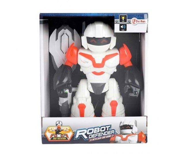 Robot Interactiv Defender cu Lumini, Sunete si Rotire 360 grade Toi-Toys TT30656A