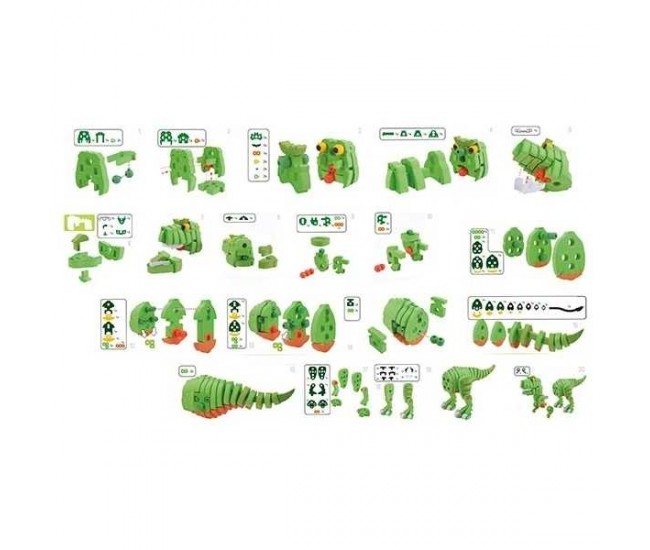 Puzzle 3D Spuma Dino T-Rex 104 piese Toi-Toys TT43542A