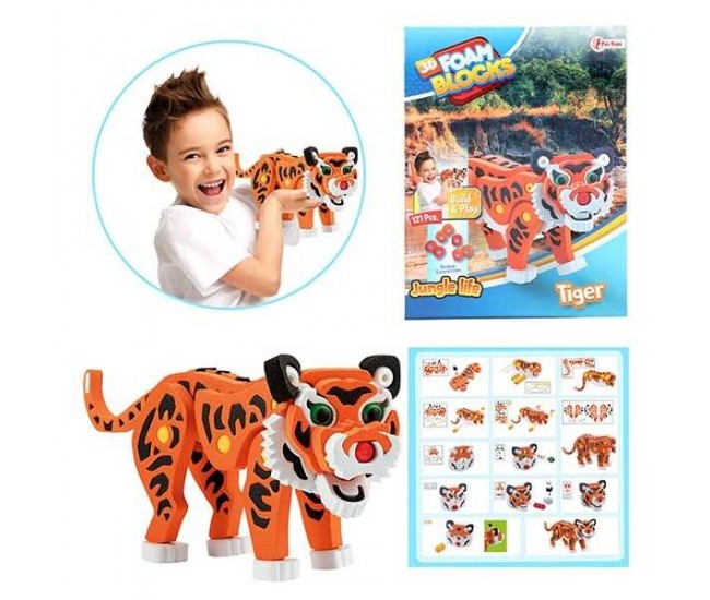 Puzzle 3D Spuma Tigru 121 piese Toi-Toys TT43546A