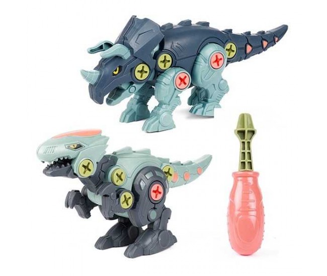 Set 2 Dinozauri Demontabili cu Surubelnita Inclusa Toi-Toys TT43965Z