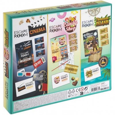 Joc Escape Room 3 in 1 â Cinema, Candy Shop si Treasure Island Grafix GR300078