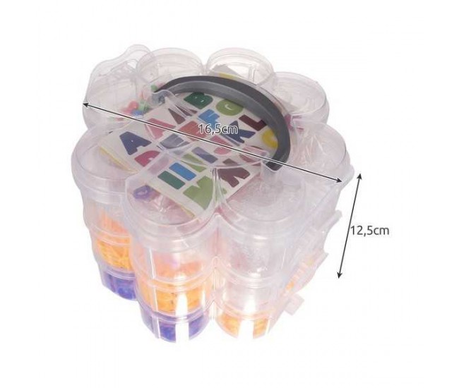 Set creativ elastice loom colorate cu organizator si accesorii, 3000 piese Kruzzel MY18234