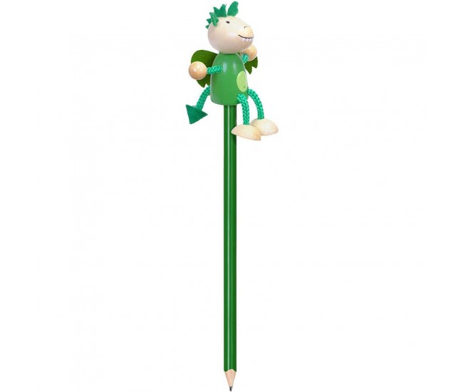 Creion cu figurina lemn Dragonul Verde Fiesta Crafts FCP-5165