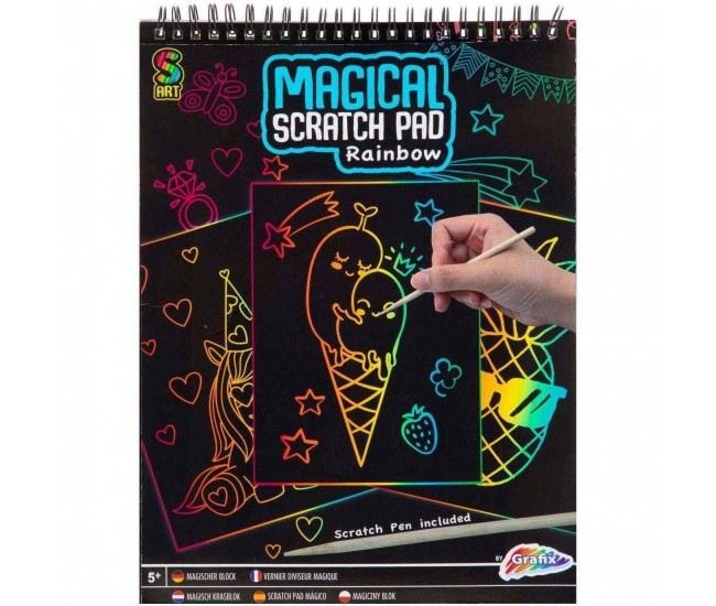 Caiet A4 Fise Razuibile Magical Scratch Pad Grafix GR220009