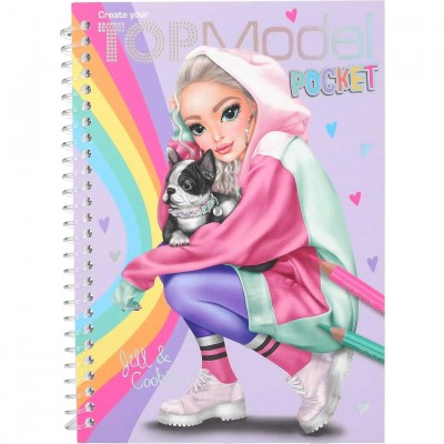 Carte de colorat TOPModel Pocket Jill and Cookie Depesche PT12727