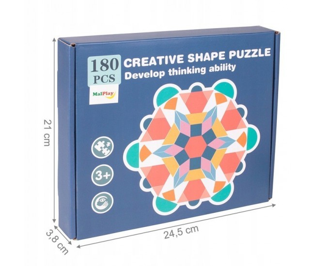 Puzzle creativ MalPlay, din lemn, 180 piese