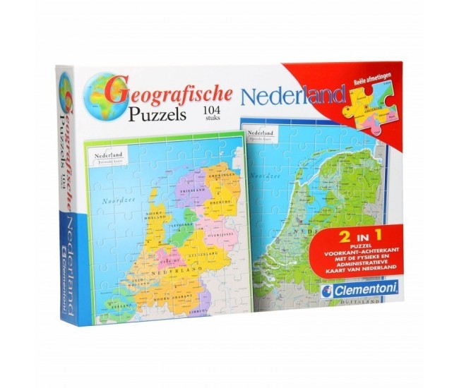 Puzzle geografic Netherland 104 piese 2 in 1