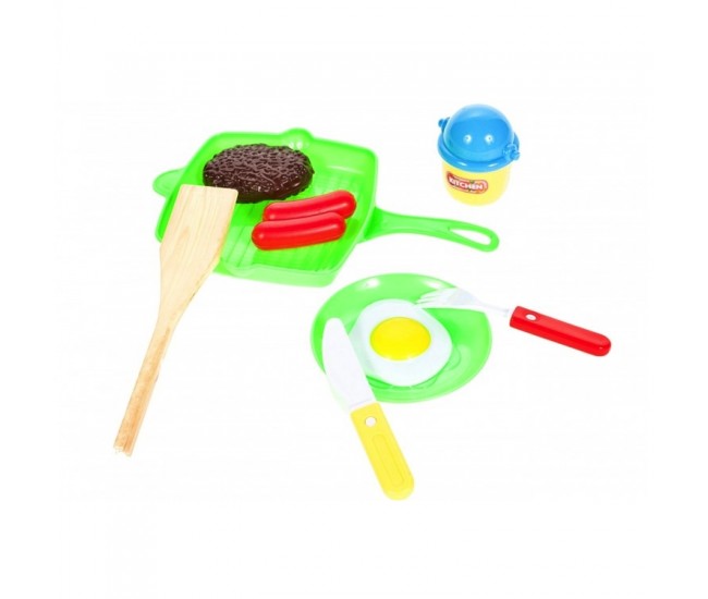 Set de gatit MalPlay cu ustensile si alimente 19 piese